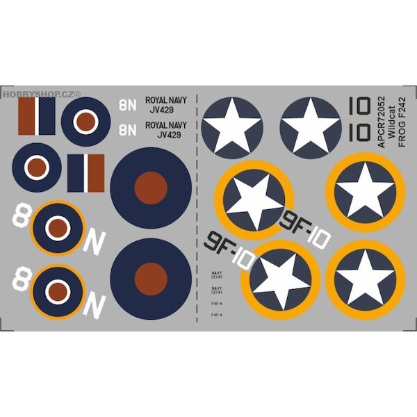 Grumman Wildcat Replacement decal for FROG kit APCR72052
