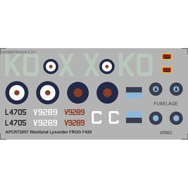 Westland Lysander Replacement decal for FROG kit APCR72057