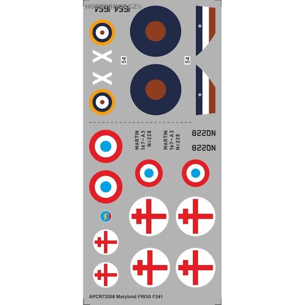 Martin Maryland Replacement decal for FROG kit APCR72058