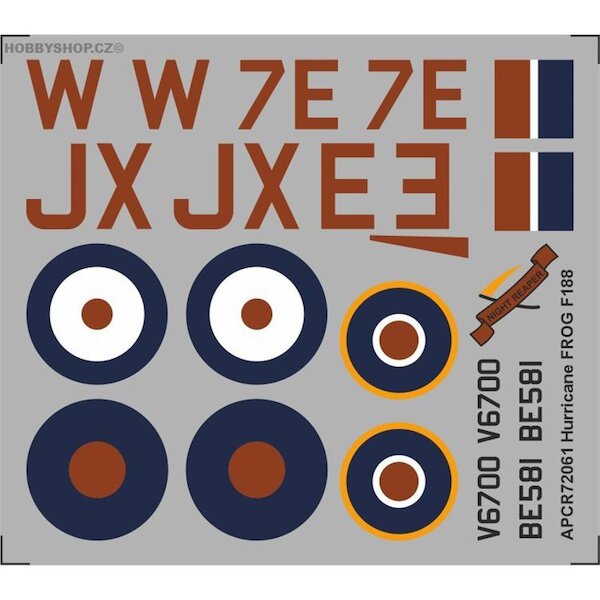 Hawker Hurricane MKIIc Replacement decal for FROG kit  APCR72061