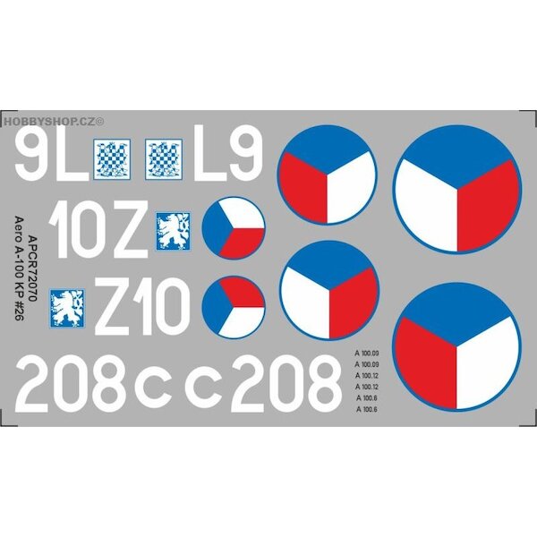 Aero A-100 Replacement decal for KP kit APCR72070