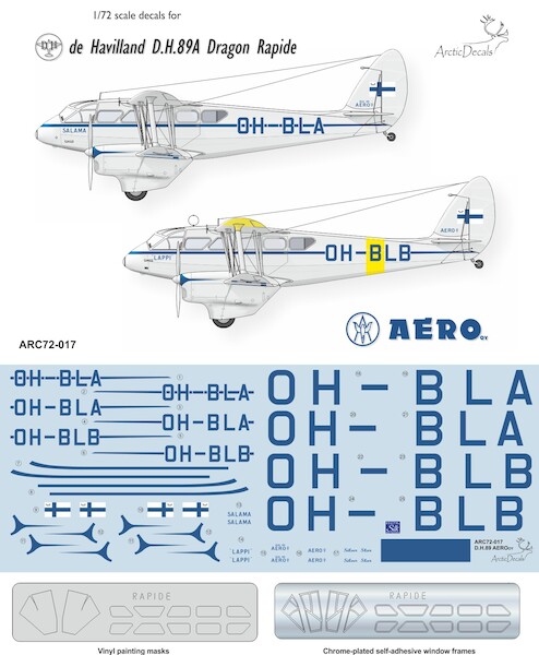De Havilland DH89 Dragon Rapide (Aero OY) ARC72-017