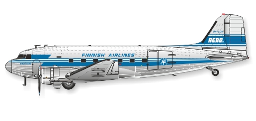 DC3 AirVeteran (OH-LCH Finnish Airlines, Aero OY) ARC72-077A