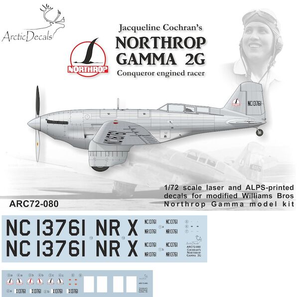 Northrop Gamma 2G, Jaqueline Cochran's Conquerer engined racer (Azur/Fromm Gamma 2E) ARC72-080