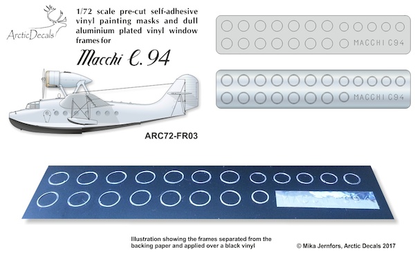 Macchi C94 Vinyl porthole masks and chrome plated window rims  ARC72-FR03