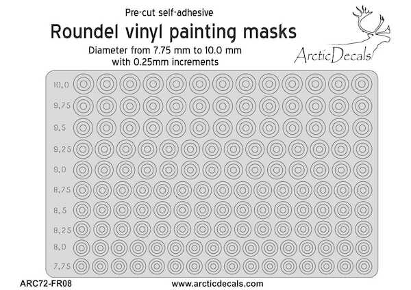 Roundel vinyl painting masks ARC72-FR08