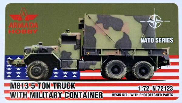 M813 5 ton truck with Low side walls and Military container  N72123
