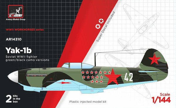 Yakovlev Yak1b Green Black Camouflage (2 kits included!) 14310