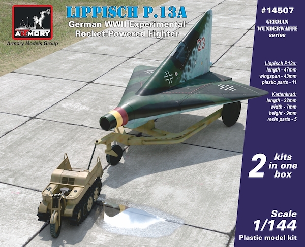 Lippisch P13a with trolley and Kettenkraftrad (2 kits included!) 14507