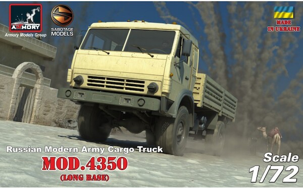 KamAZ Mod 4350 (Long Base) Modern Russian Army Cargo truck 72406
