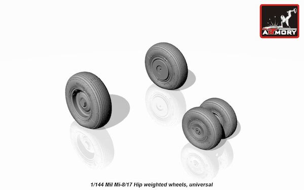 Mil Mi8 Hip wheel set - weighted- AR AW14006