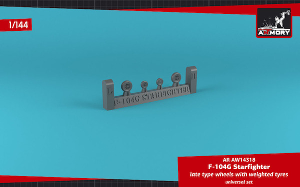 Lockheed F104G Starfighter Wheels with weighted tires AR AW14318