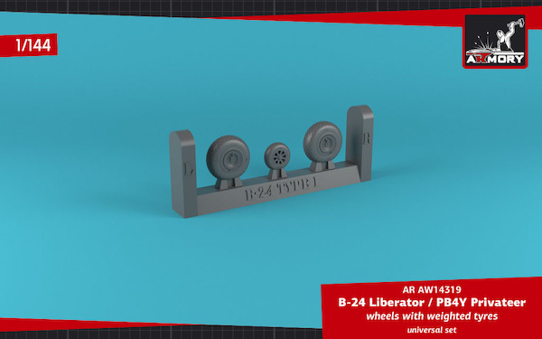 Consolidated B24 Liberator Wheels with weighted "GY" tires  AR AW14319