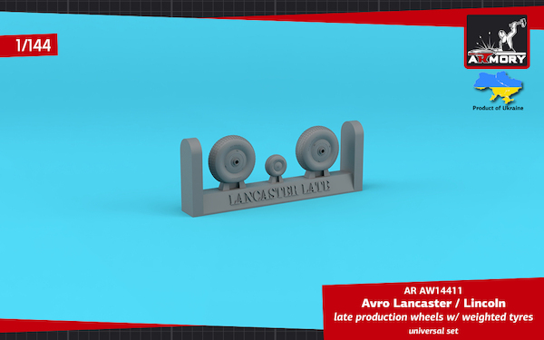 Avro Lancaster Late wheel set with weighted tyres (A-Model) AR AW14411