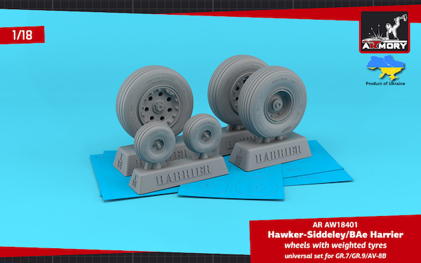 HS/BAe Harrier late GR7, GR9, AV8B wheel set (Hobby Boss) AR AW18401