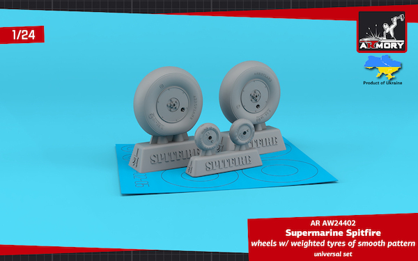 Supermarine Spitfire weighted wheels - Smooth  (Airfix)  AR AW24402