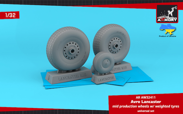 Avro Lancaster Mid type wheel set with Loaded effect (HKM/Border)  AR AW32411