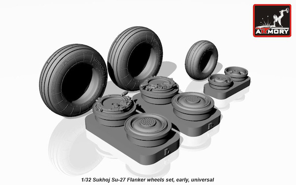 Sukhoj Su27 Flanker wheel set - early type-  AR AW32004b