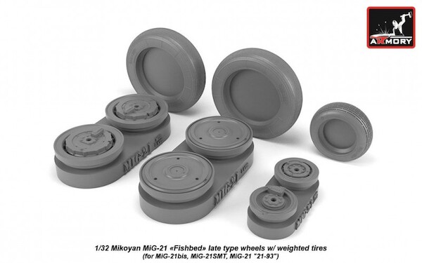 Mikoyan MiG21 Fishbed wheel set -weighted- (Late) AR AW32011