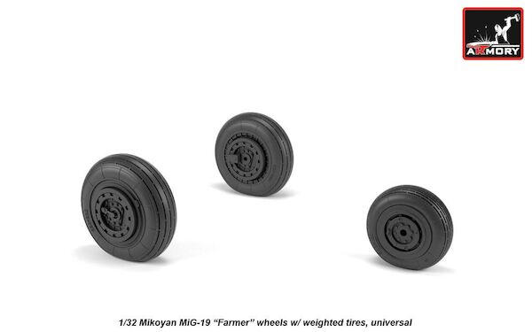 Mikoyan MiG19 "Farmer' wheel set -weighted- AR AW32012