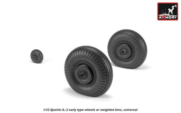 Ilyushin IL2 "Bark" early wheel set -weighted-  AR AW32015