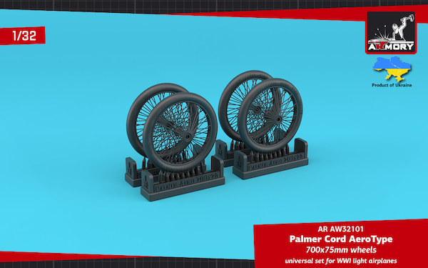 Palmer Cord Aero Tyres type 700x75mm wheels (4x)  AR AW32101