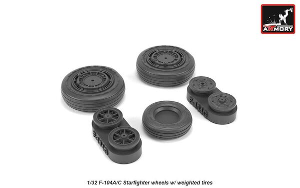 F104A/C Starfighter early type wheels with weighted tires  AR AW32302