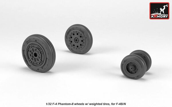 F4B/N Phantom early wheels with weighted tires (Tamiya)  AR AW32306