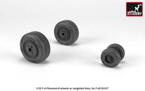 F4C/D/E/F Phantom Mid Type wheels with weighted tires (Tamiya, Revell)  AR AW32307