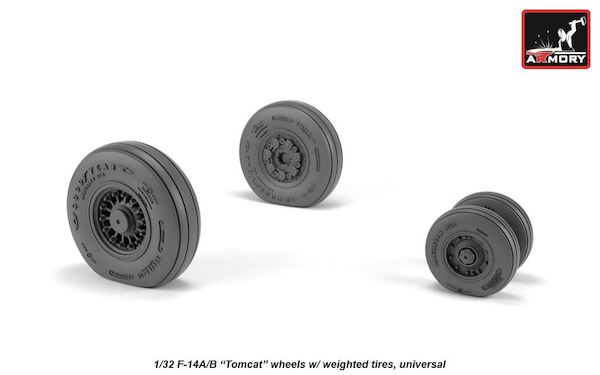 Grumman F14 Tomcat Early Type wheels with weighted tires (For F14A/B) AR AW32309