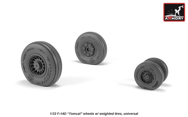 Grumman F14 Tomcat Late Type wheels with weighted tires (For F14D) AR AW32310