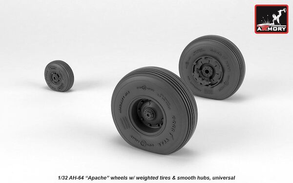 AH64 Apache  wheels with weighted tires and Smooth Hubs  AR AW32311