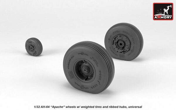 AH64 Apache wheels with weighted tires and Ribbed Hubs AR AW32312