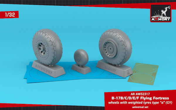 Boeing B17B-F Flying Fortress wheels with weighted tires Type A (GY) AR AW32317