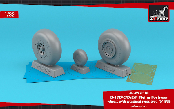 Boeing B17B-F Flying Fortress wheels with weighted tires Type B (FS) AR AW32318
