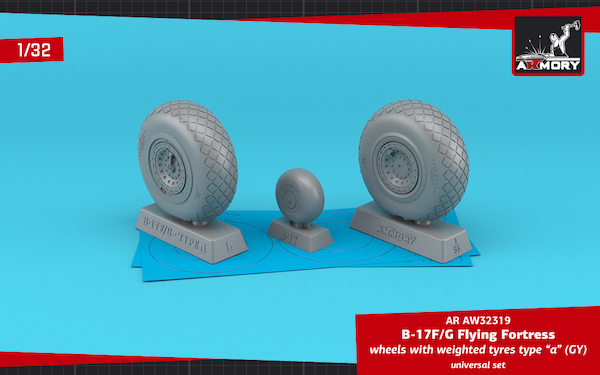 Boeing B17F-G Flying Fortress wheels with weighted tires type A (GY) AR AW32319