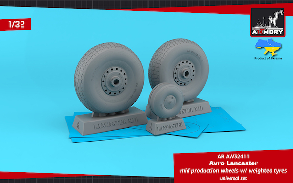 Avro Lancaster Mid type wheel set with Loaded effect (HKM/Border) AR AW32411