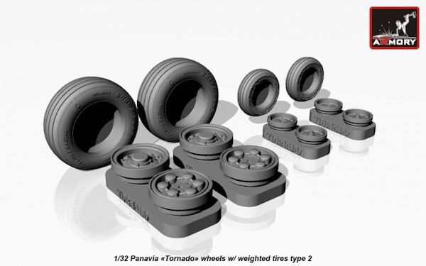 Panavia Tornado wheel set with tires type b - weighted- AR AW32501b