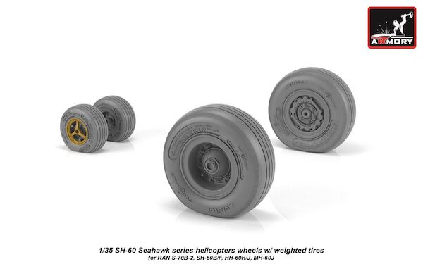 Sikorsky SH60 Sea Hawk Wheel set with weighted tires  AR AW35302
