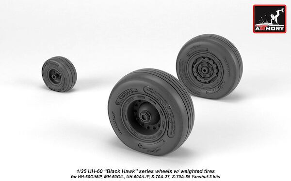 Sikorsky UH60 Black Hawk Wheel set with weighted tires AR AW35303