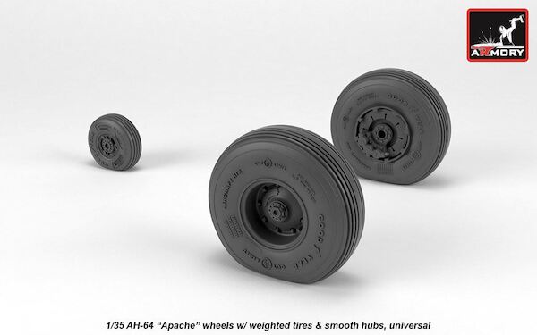 AH64 Apache Wheel set with weighted tires and Smooth Hubs AR AW35304
