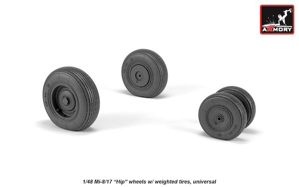 Mil Mi8/17 "Hip" wheel set with weighted Tires AR AW48038