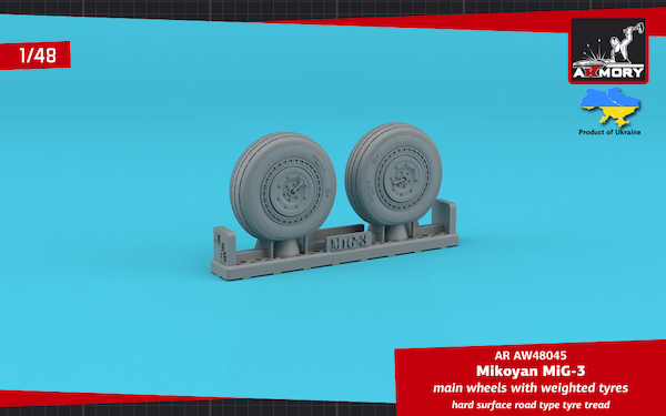 Mikoyan MiG3 wheel set with hard road tyre tread  AR AW48045