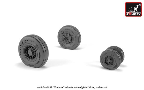 Grumman F14 Tomcat Early Type wheels with weighted tires (For F14A/B) AR AW48326