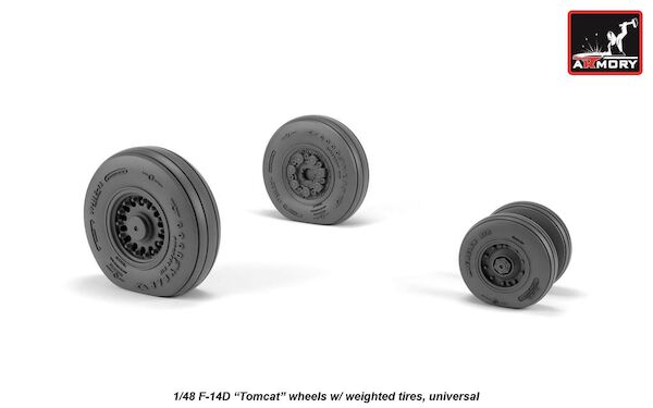 Grumman F14 Tomcat Late Type wheels with weighted tires (For F14D)  AR AW48327