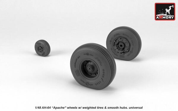 AH64 Apache wheels with weighted tires and Smooth Hubs AR AW48330