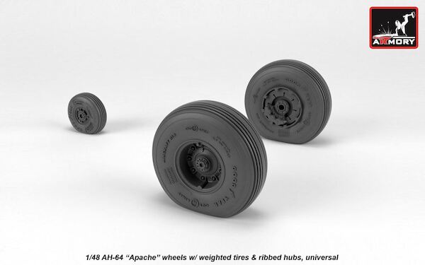 AH64 Apache wheels with weighted tires and Ribbed Hubs AR AW48331
