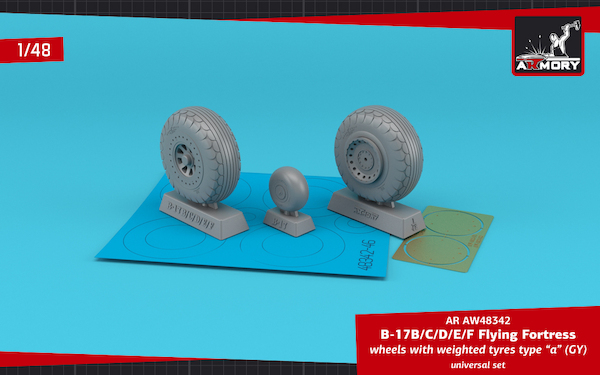 Boeing B17B-F Flying Fortress wheels with weighted tires (GY) AR AW48342