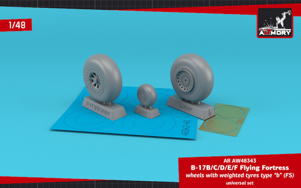 Boeing B17B-F Flying Fortress wheels with weighted tires (FS) AR AW48343