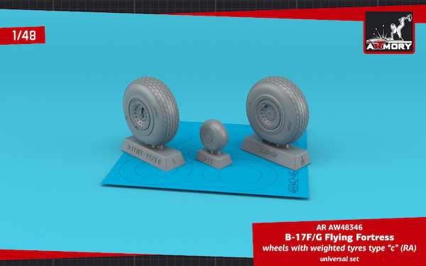 Boeing B17F-G Flying Fortress wheels with weighted tires (RA) AR AW48346